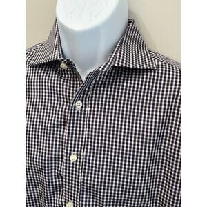 GANT The Good Traveler Deep Purple Microcheck Dress Shirt 16.5